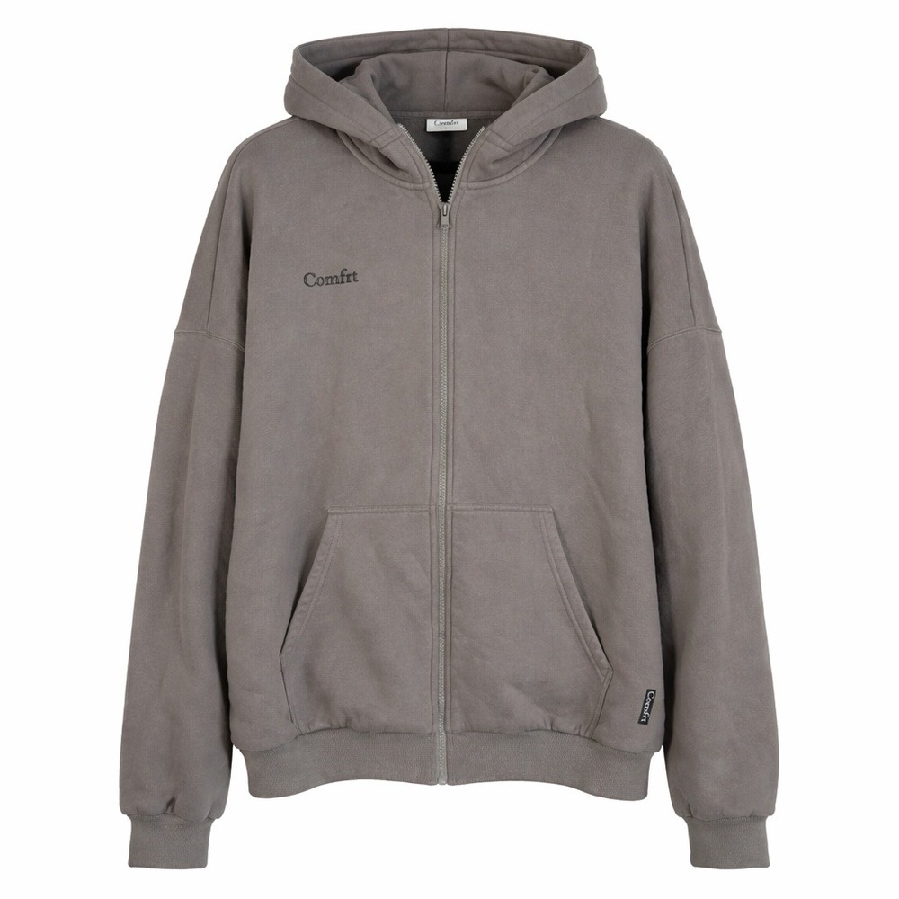 Comfrt Cloud Zip Oversized Hoodie Adult Sz XL Gray Heavyweight Full Zip Jacket
